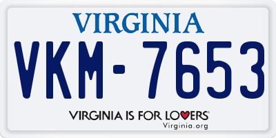 VA license plate VKM7653