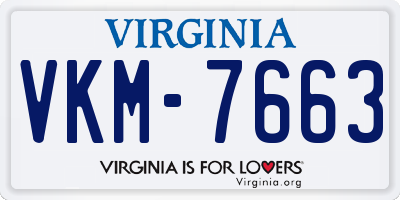 VA license plate VKM7663
