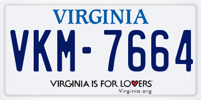 VA license plate VKM7664