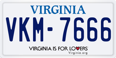 VA license plate VKM7666
