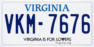 VA license plate VKM7676