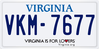 VA license plate VKM7677