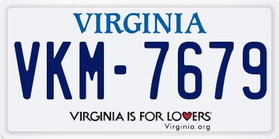 VA license plate VKM7679