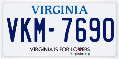 VA license plate VKM7690