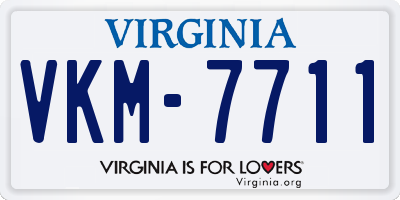 VA license plate VKM7711