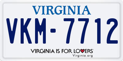 VA license plate VKM7712
