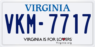 VA license plate VKM7717