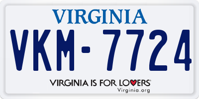 VA license plate VKM7724