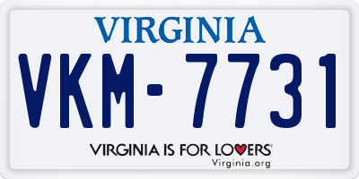 VA license plate VKM7731