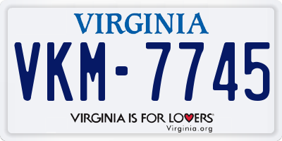 VA license plate VKM7745