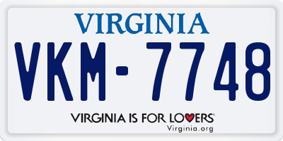 VA license plate VKM7748