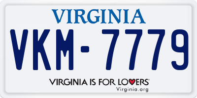 VA license plate VKM7779