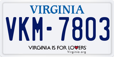 VA license plate VKM7803