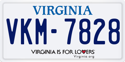 VA license plate VKM7828