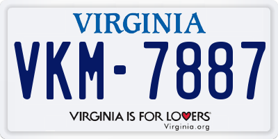 VA license plate VKM7887