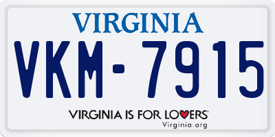 VA license plate VKM7915