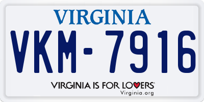 VA license plate VKM7916