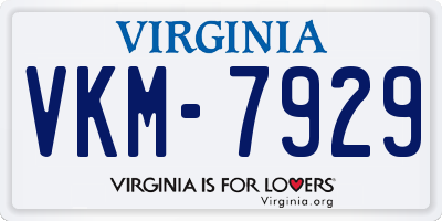 VA license plate VKM7929
