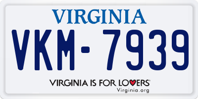 VA license plate VKM7939