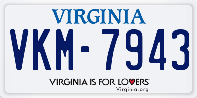 VA license plate VKM7943