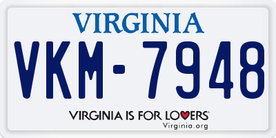 VA license plate VKM7948