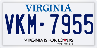VA license plate VKM7955