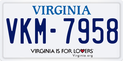 VA license plate VKM7958