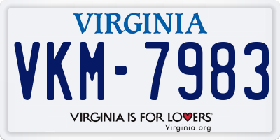VA license plate VKM7983