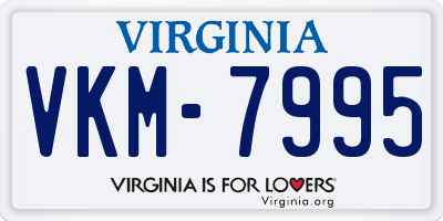 VA license plate VKM7995