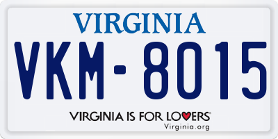 VA license plate VKM8015