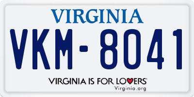VA license plate VKM8041