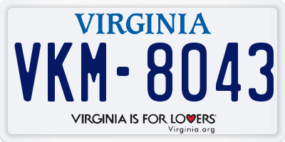 VA license plate VKM8043