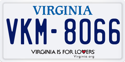 VA license plate VKM8066