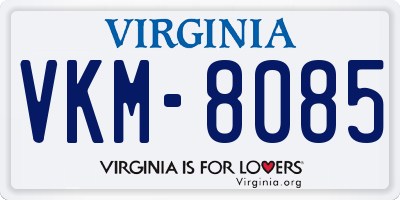 VA license plate VKM8085