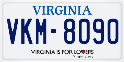 VA license plate VKM8090