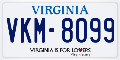 VA license plate VKM8099