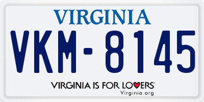 VA license plate VKM8145