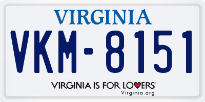 VA license plate VKM8151