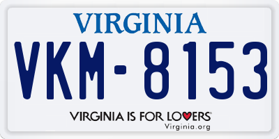VA license plate VKM8153