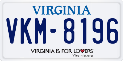 VA license plate VKM8196