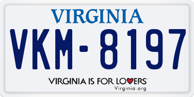 VA license plate VKM8197