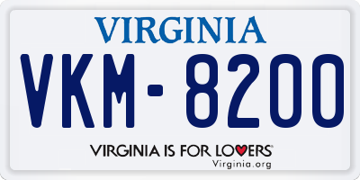 VA license plate VKM8200