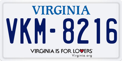 VA license plate VKM8216