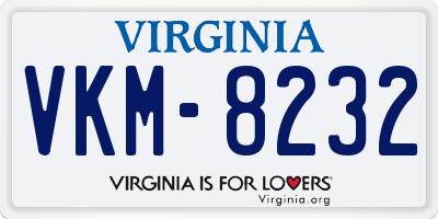 VA license plate VKM8232