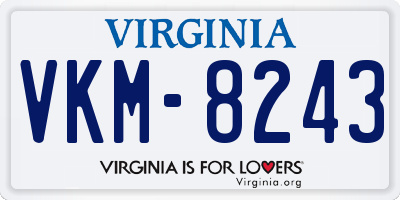 VA license plate VKM8243