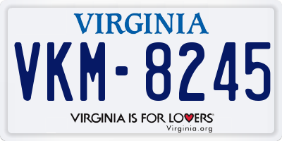 VA license plate VKM8245