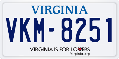 VA license plate VKM8251