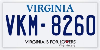 VA license plate VKM8260