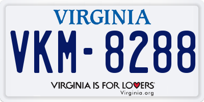 VA license plate VKM8288