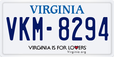 VA license plate VKM8294